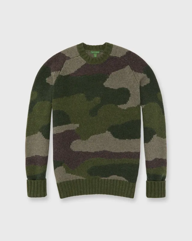 Crewneck Sweater in Camouflage Merino Wool Blend sold by Mashburn