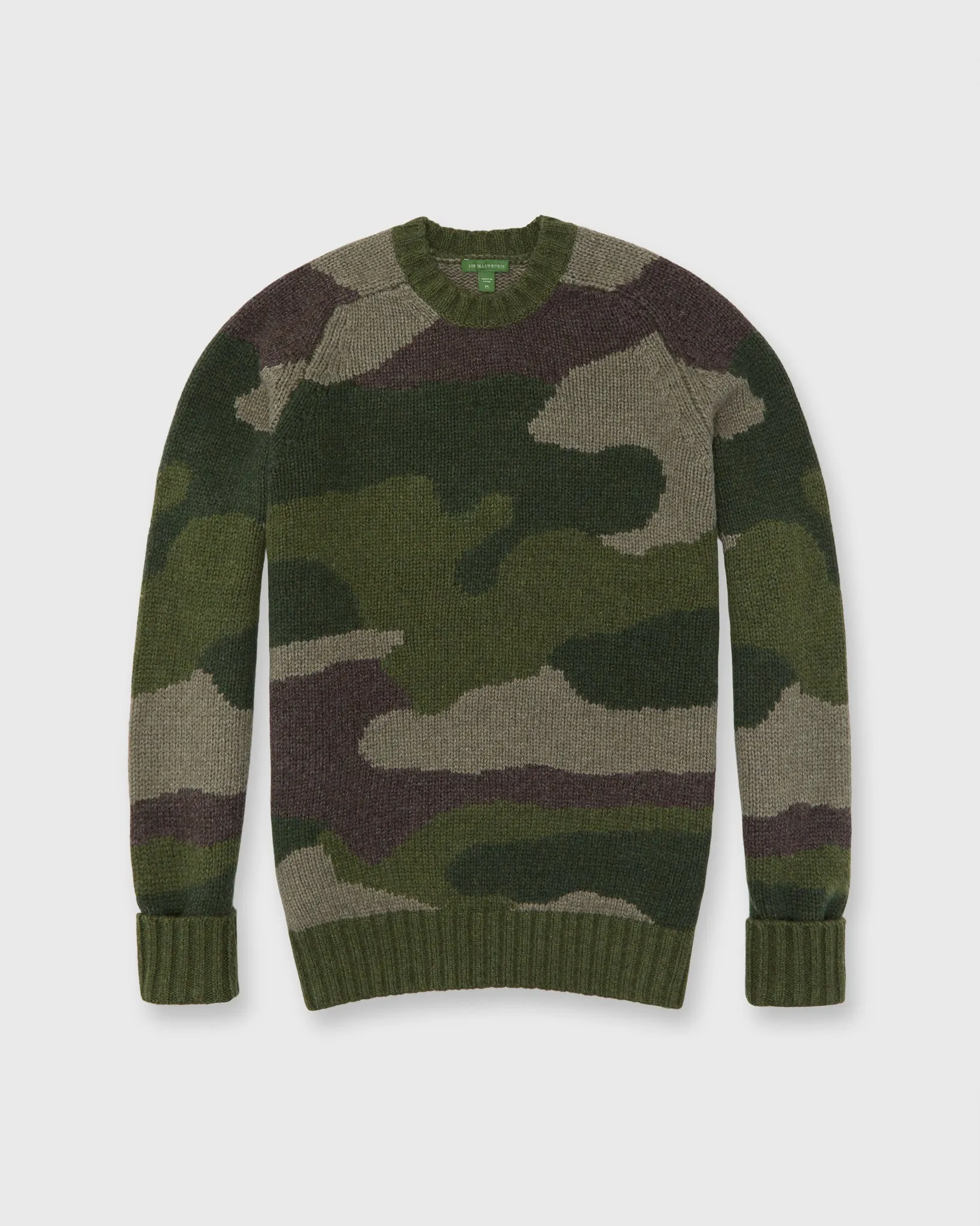 Crewneck Sweater in Camouflage Merino Wool Blend sold by Mashburn