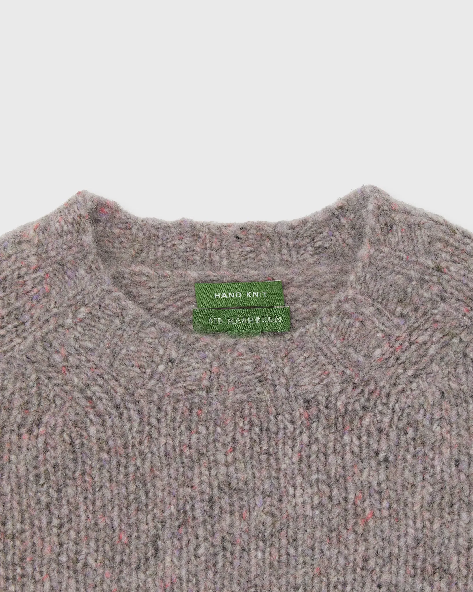 Hand-Knit Luxe Crewneck Sweater in Mist Cashmere sold by Mashburn product image thumbnail 2