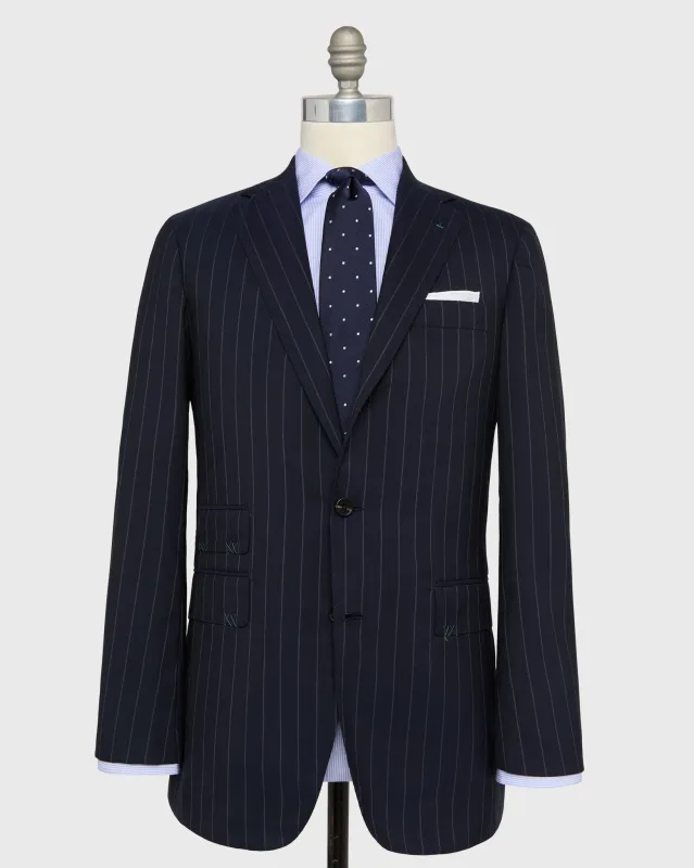 Virgil No. 4 Suit in Navy/Grey Chalk Stripe Plainweave sold by Mashburn