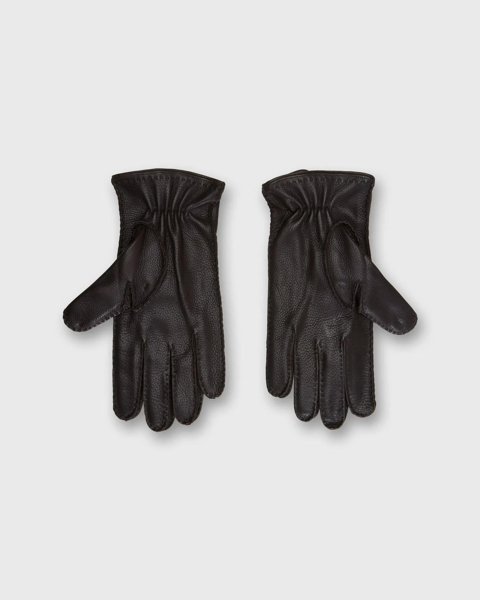 Hand-Stitched Cashmere-Lined Gloves in Dark Brown Deerskin sold by Mashburn product image thumbnail 2