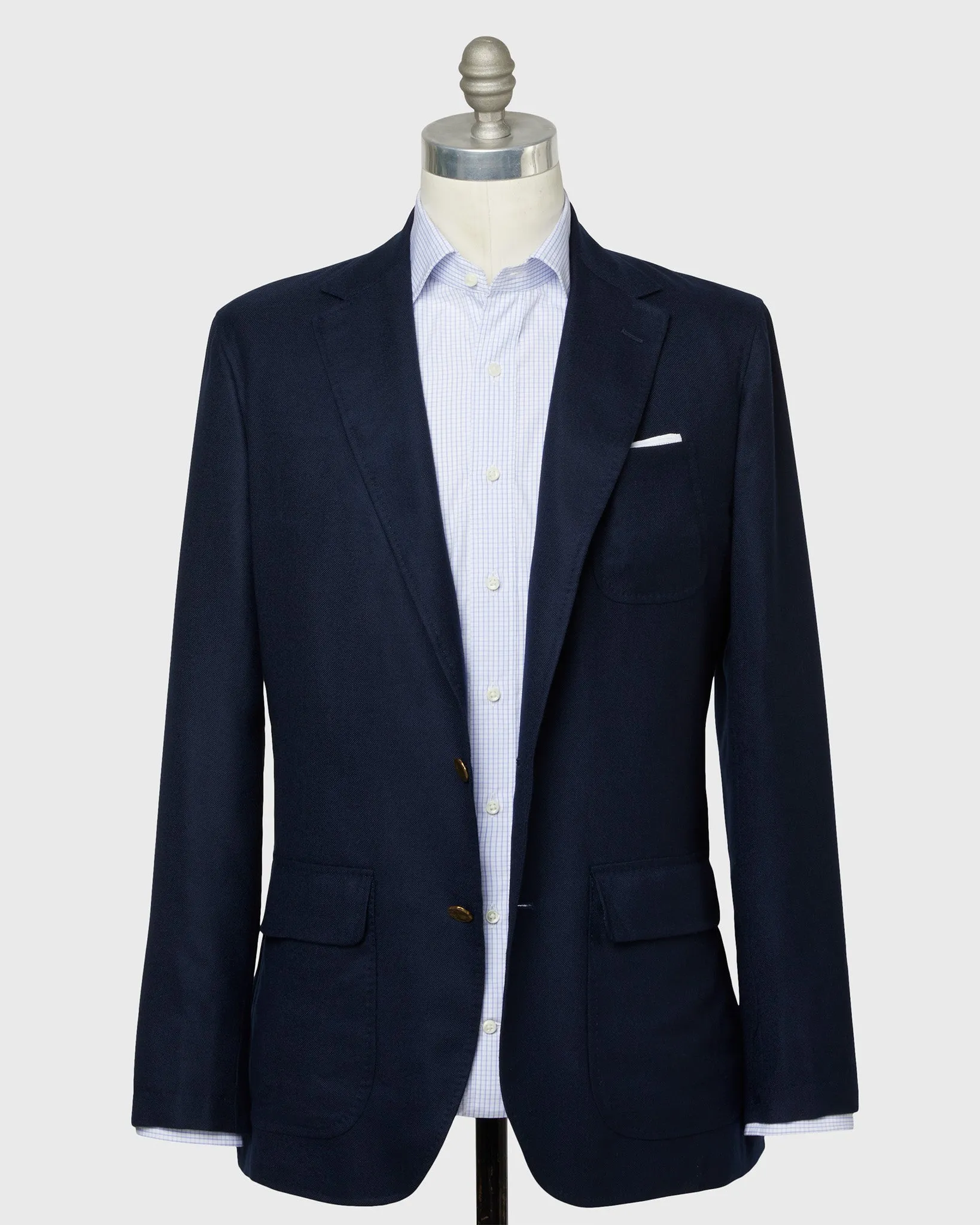 Ghost Blazer in Navy Cashmere Hopsack sold by Mashburn product image thumbnail 3
