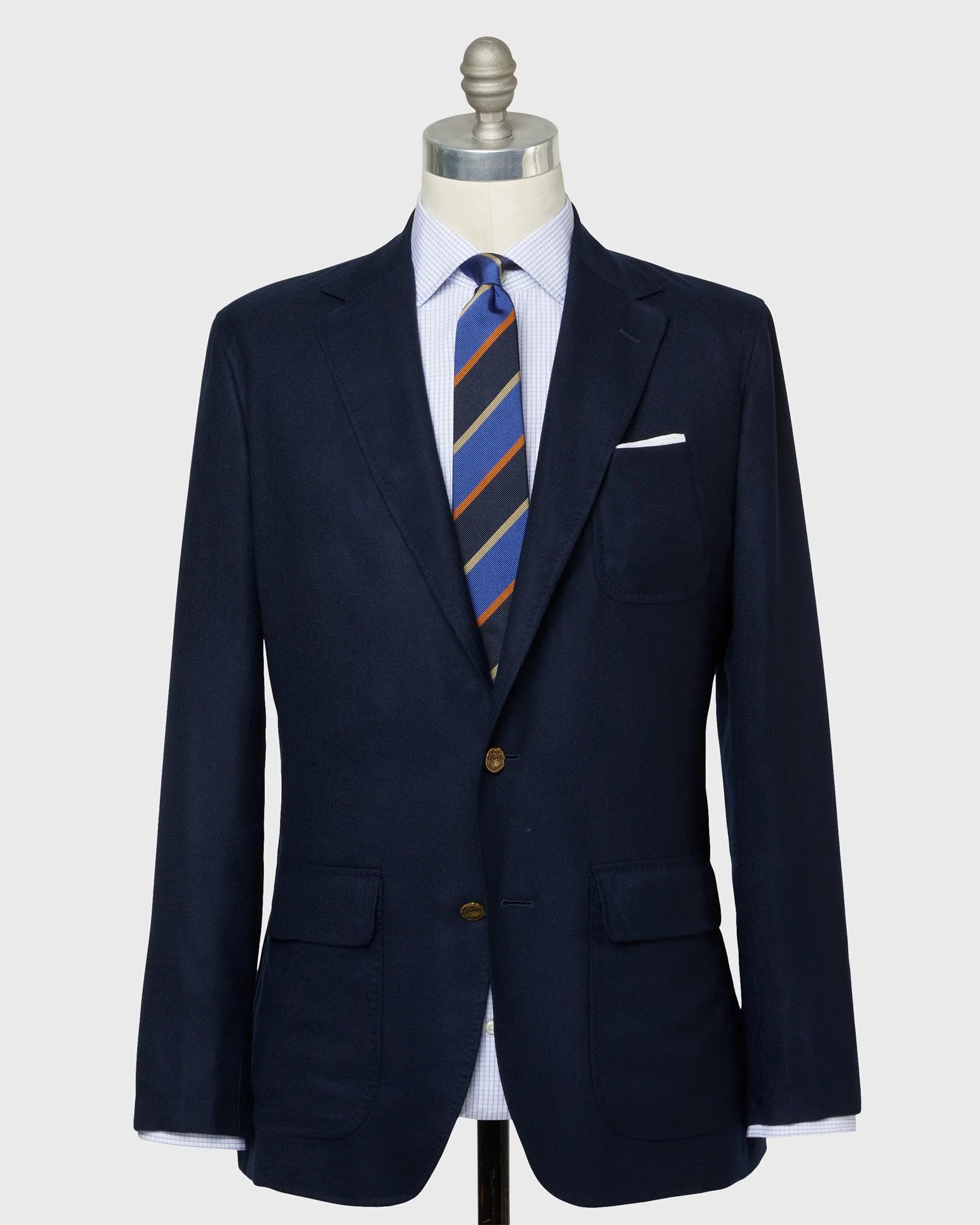 Ghost Blazer in Navy Cashmere Hopsack sold by Mashburn