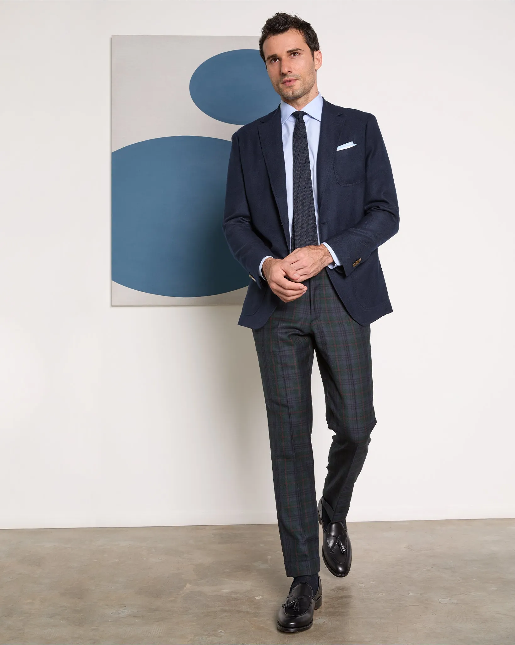 Ghost Blazer in Navy Cashmere Hopsack sold by Mashburn product image thumbnail 4