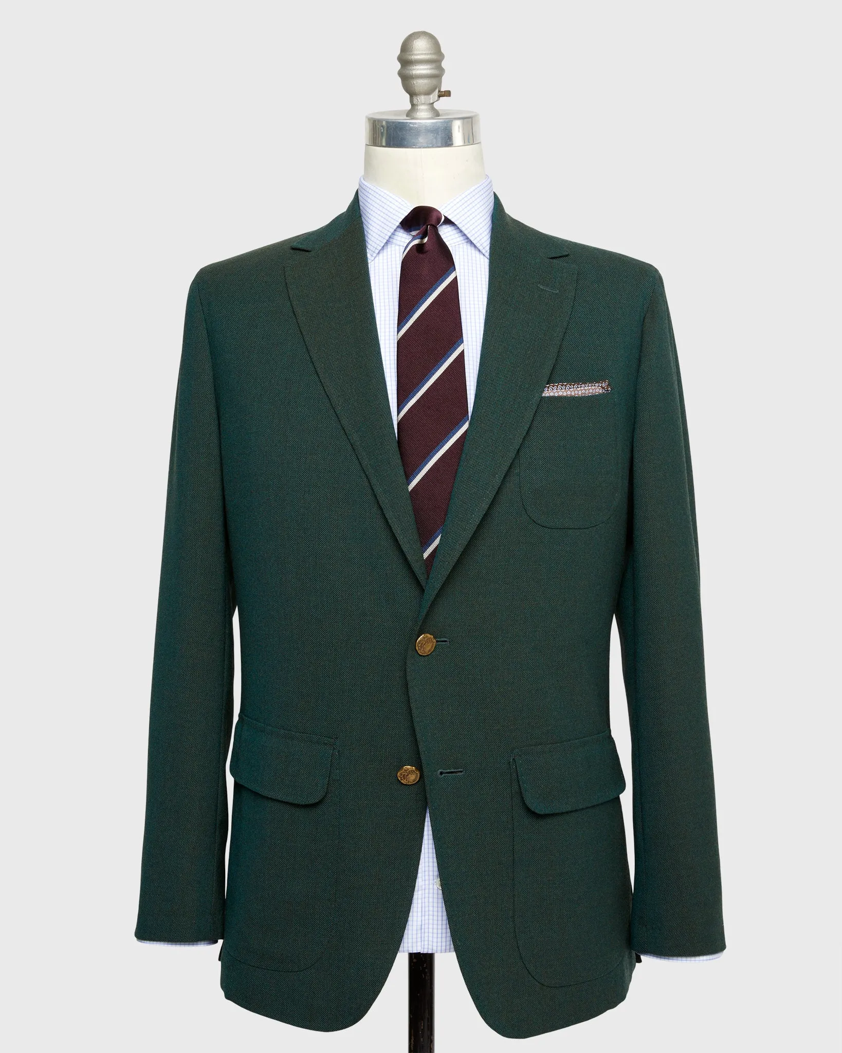 Ghost Blazer in Forest Wool Hopsack sold by Mashburn