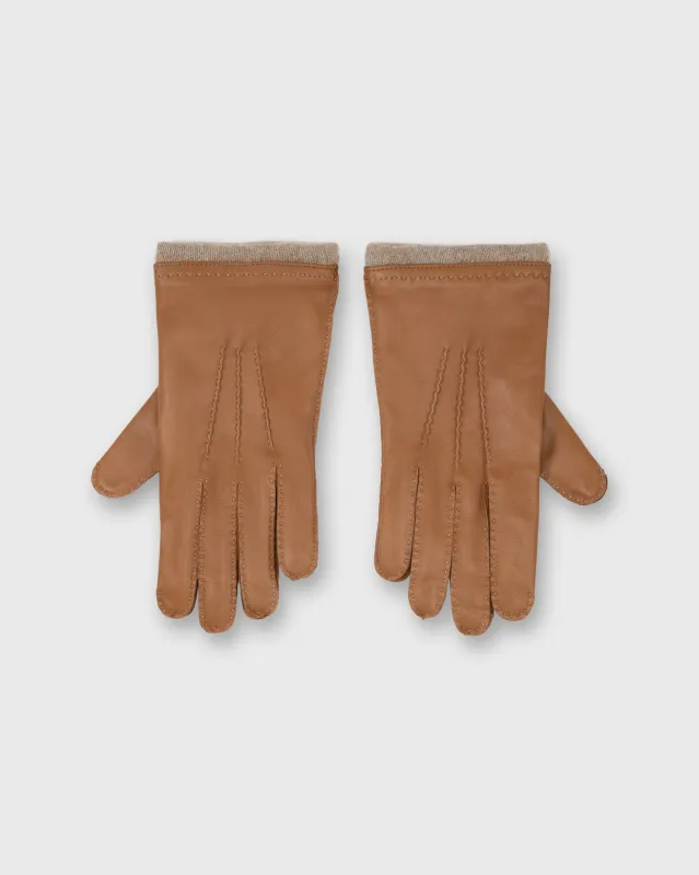 Hand-Stitched Cashmere-Lined Gloves in Camel Nappa Leather sold by Mashburn