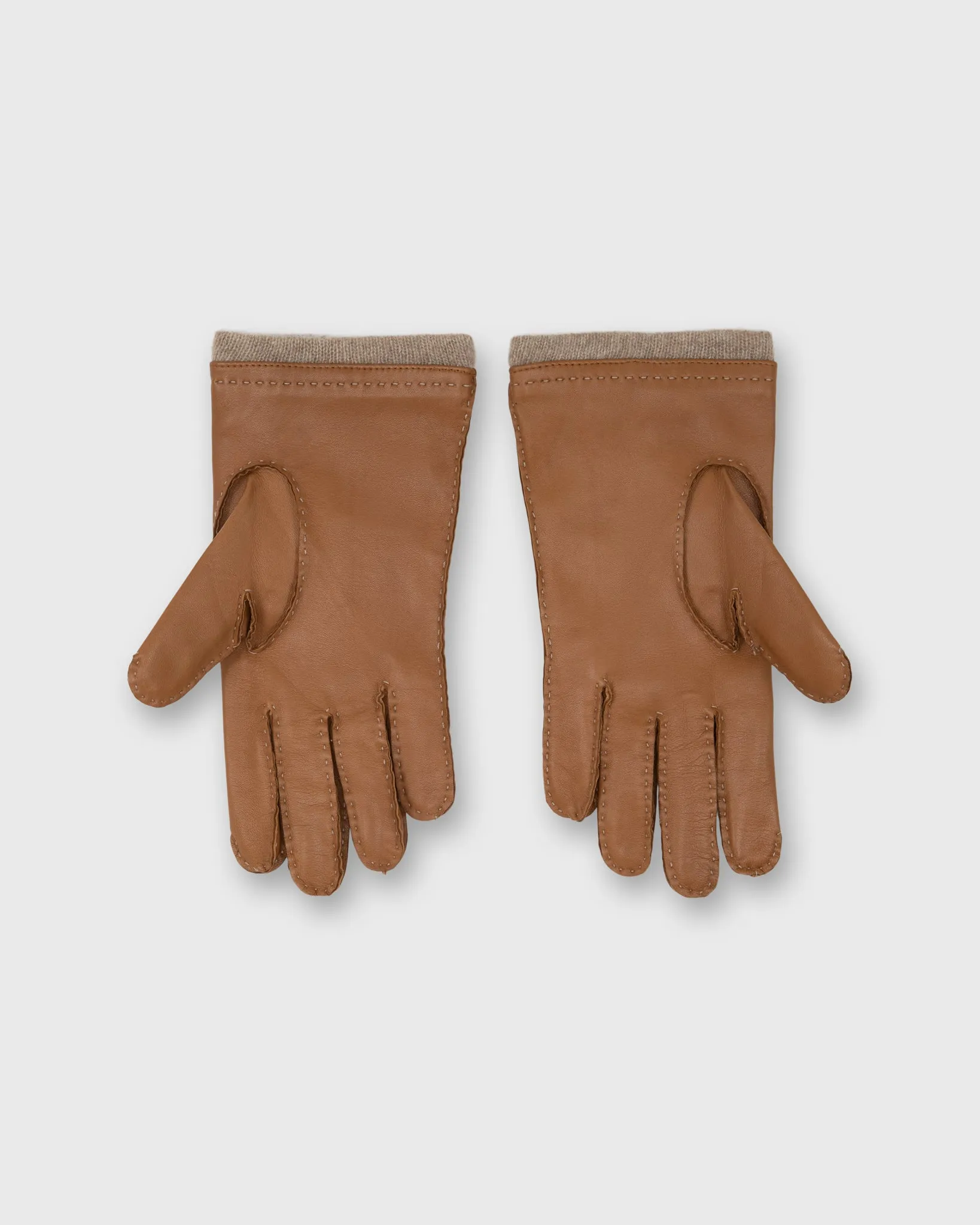Hand-Stitched Cashmere-Lined Gloves in Camel Nappa Leather sold by Mashburn product image thumbnail 2