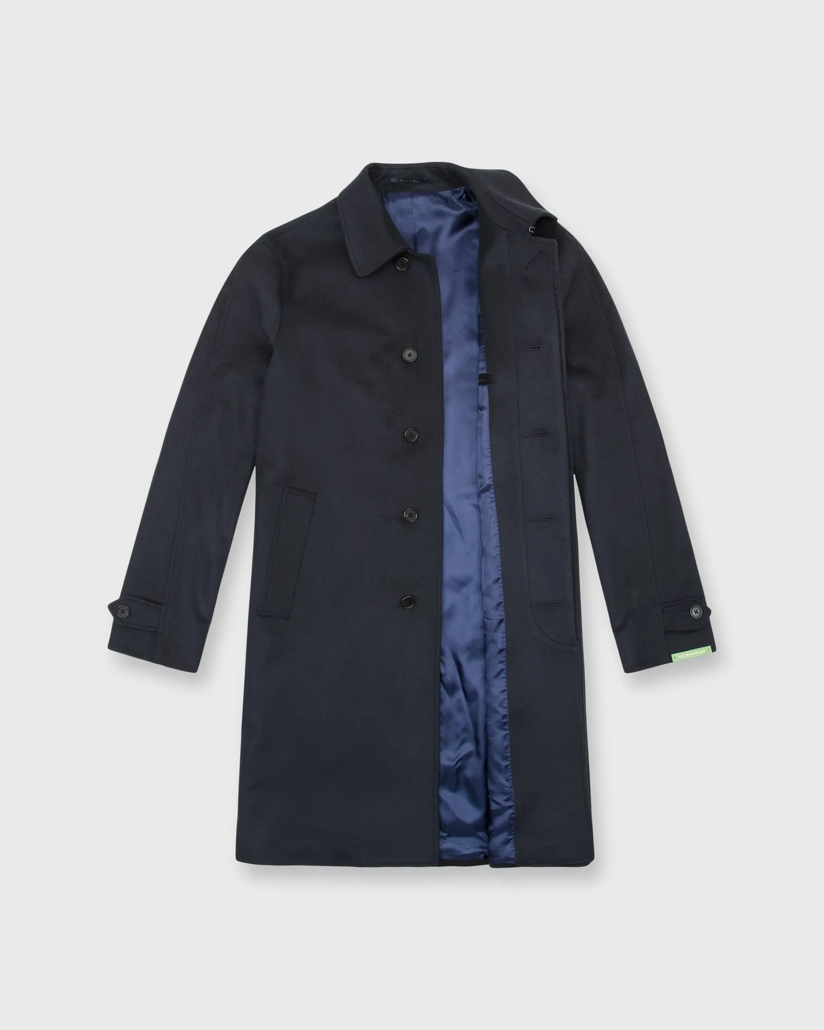 Tailored Traveler's Trench in Navy Wool/Cashmere Flannel sold by Mashburn product image thumbnail 3