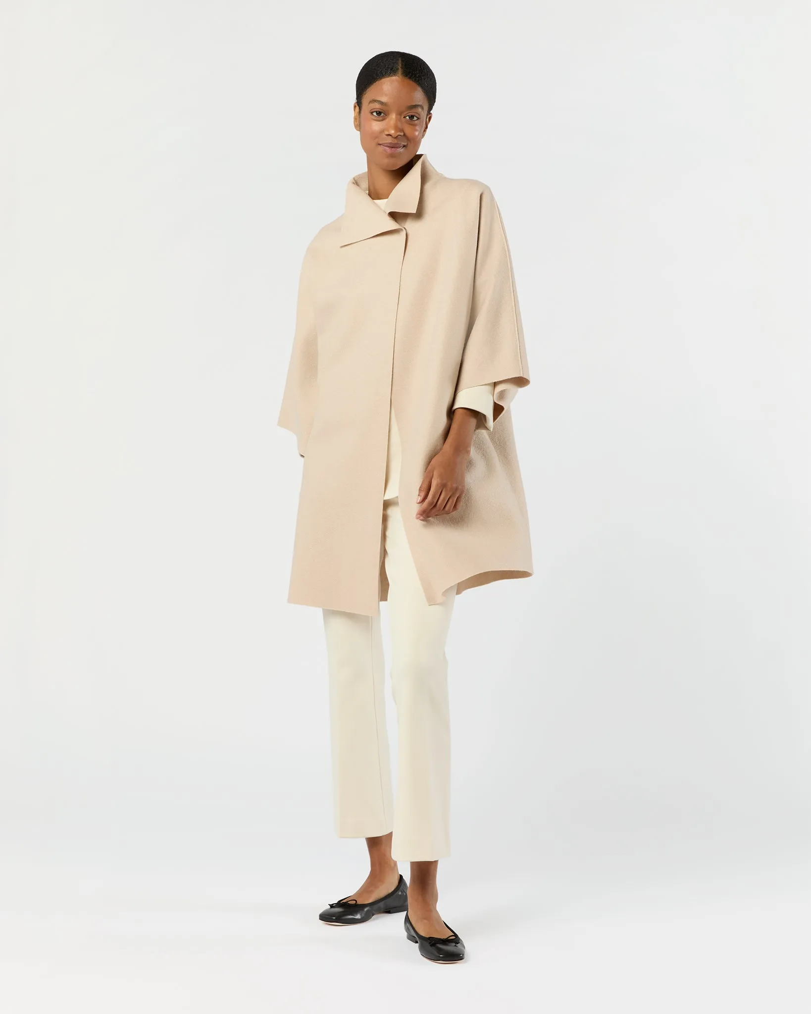 Kimono Coat in Almond sold by Mashburn