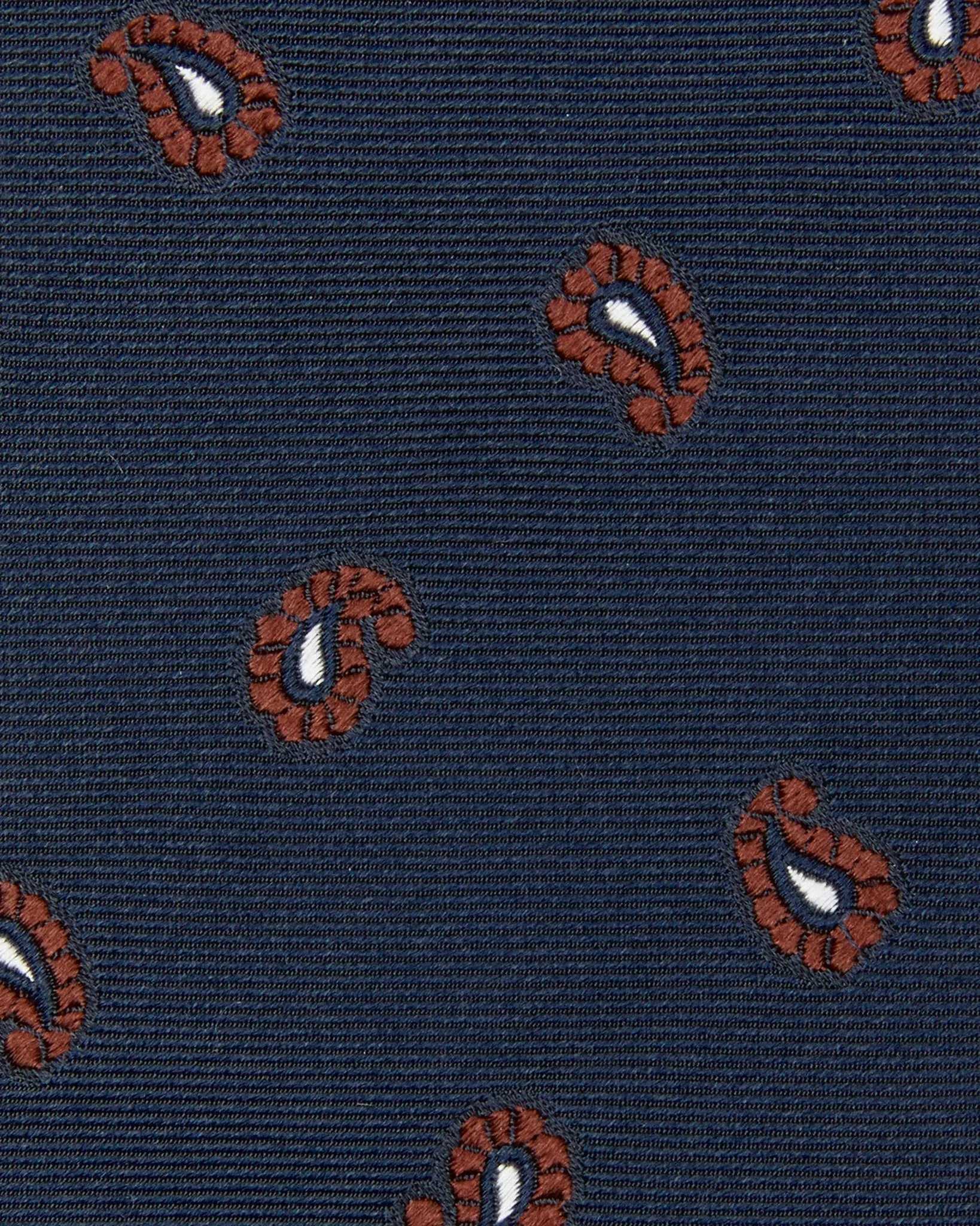 Silk Woven Tie in Navy/Burgundy/Bone Paisley sold by Mashburn product image thumbnail 2