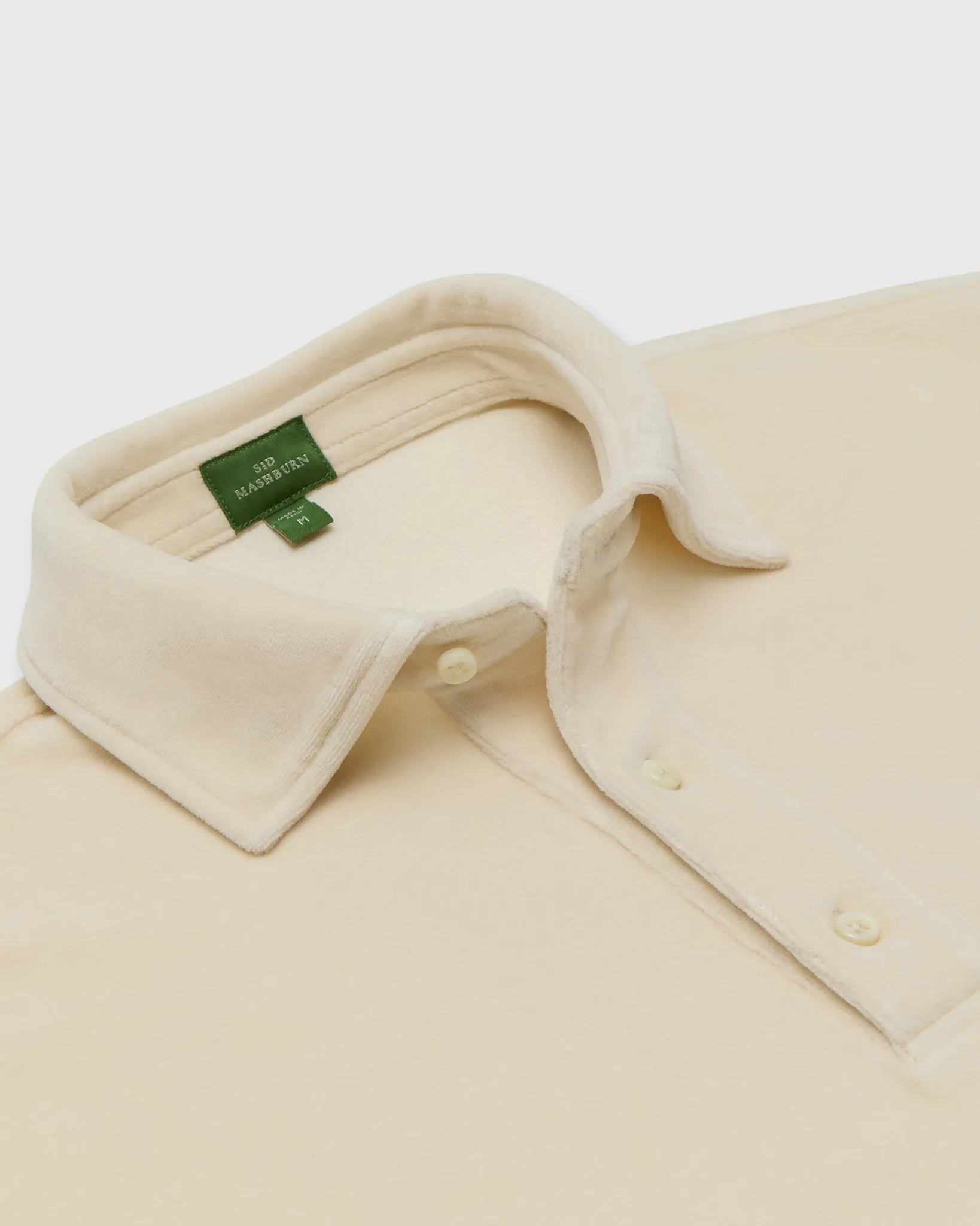 Long-Sleeved Polo in Bone Velour sold by Mashburn product image thumbnail 2