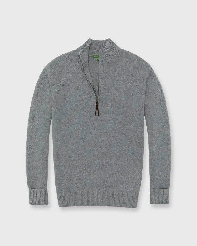 Half-Zip Sweater in Oxford Grey Cashmere sold by Mashburn