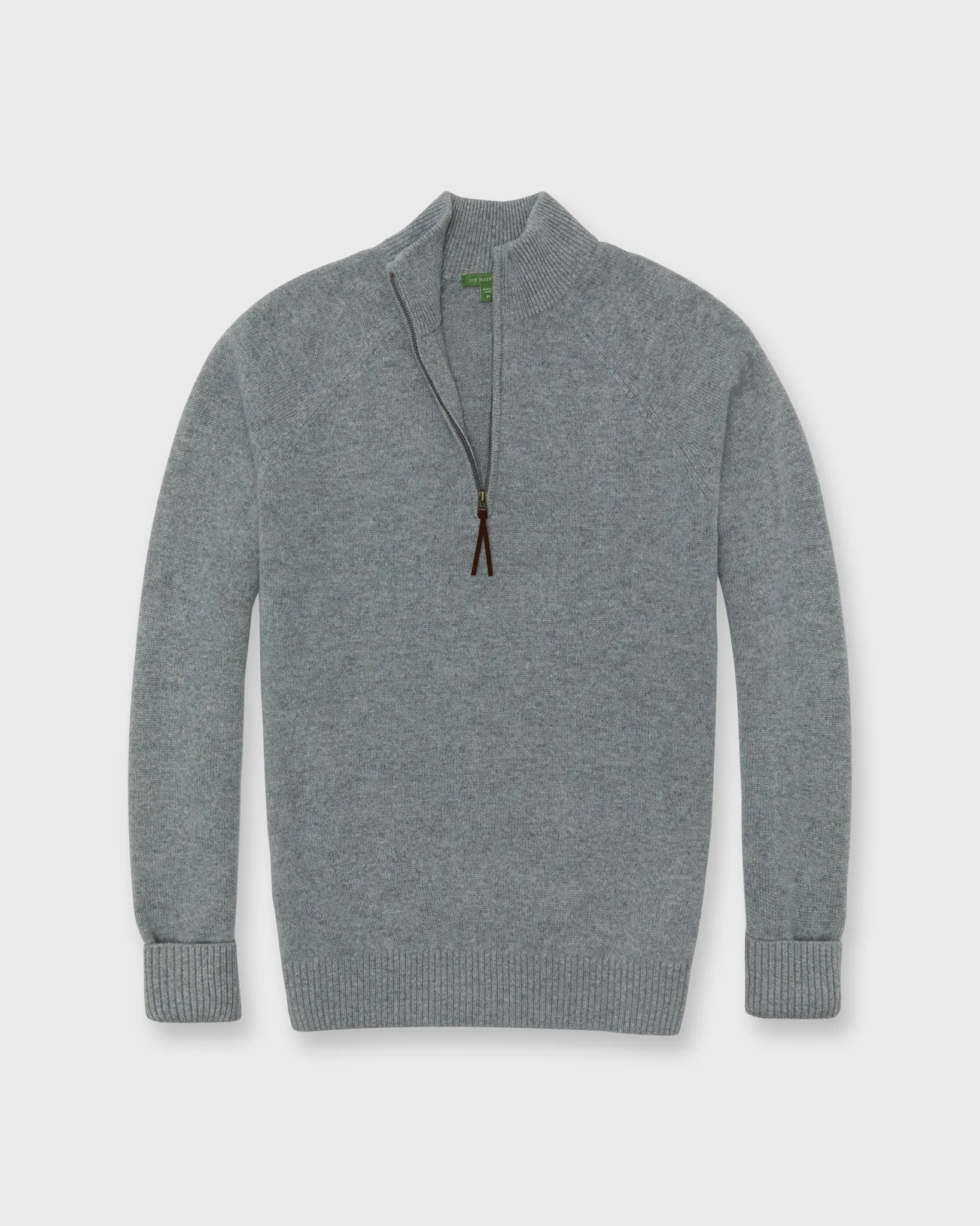 Half-Zip Sweater in Oxford Grey Cashmere sold by Mashburn