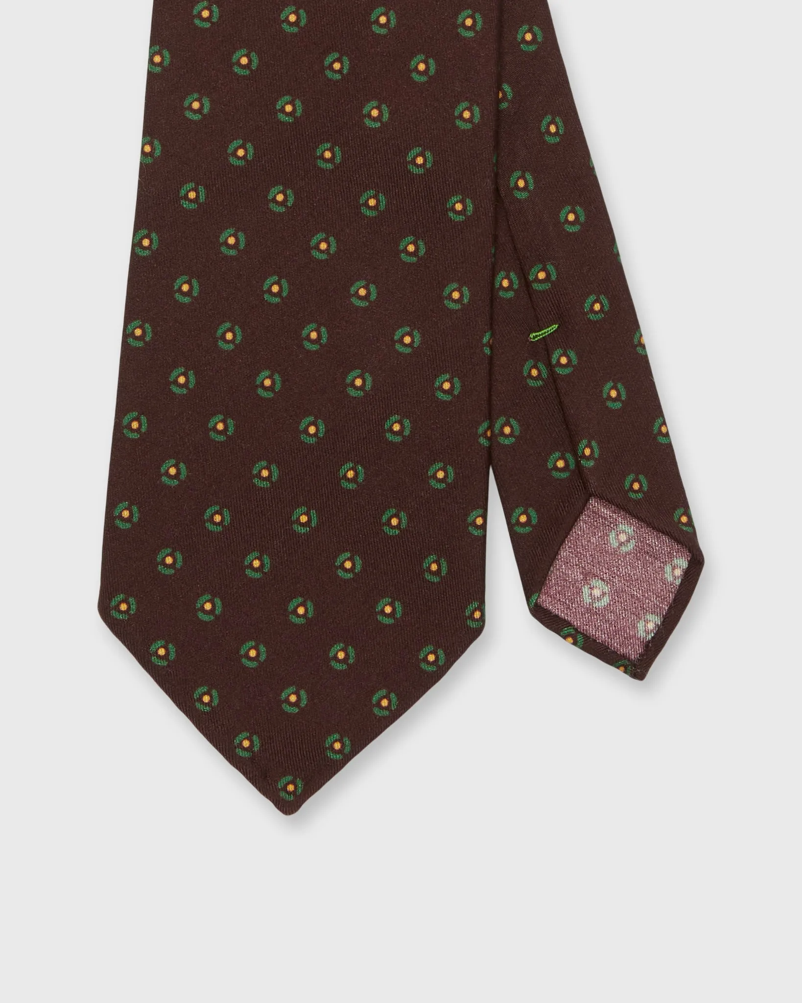 Silk Print Tie in Oxblood/Forest Foulard sold by Mashburn