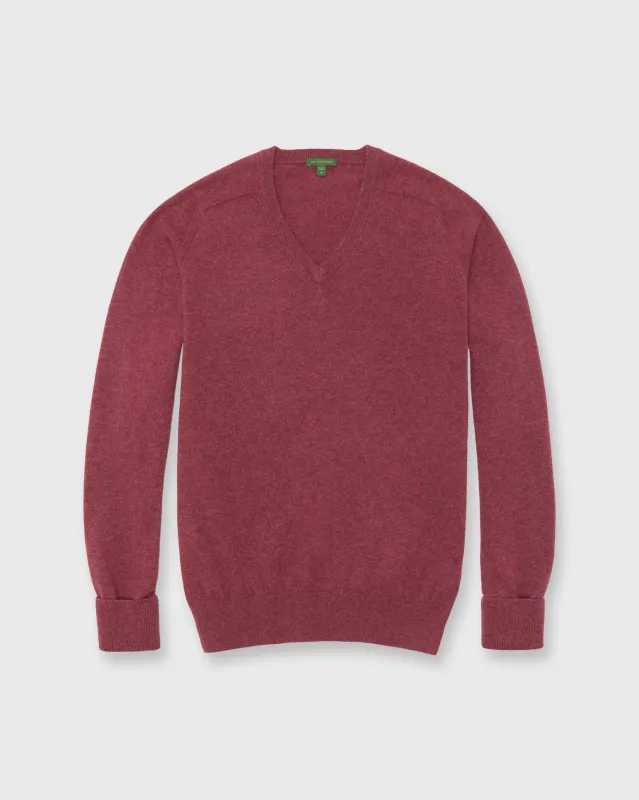 Classic V-Neck Sweater in Heather Autumn Cashmere sold by Mashburn