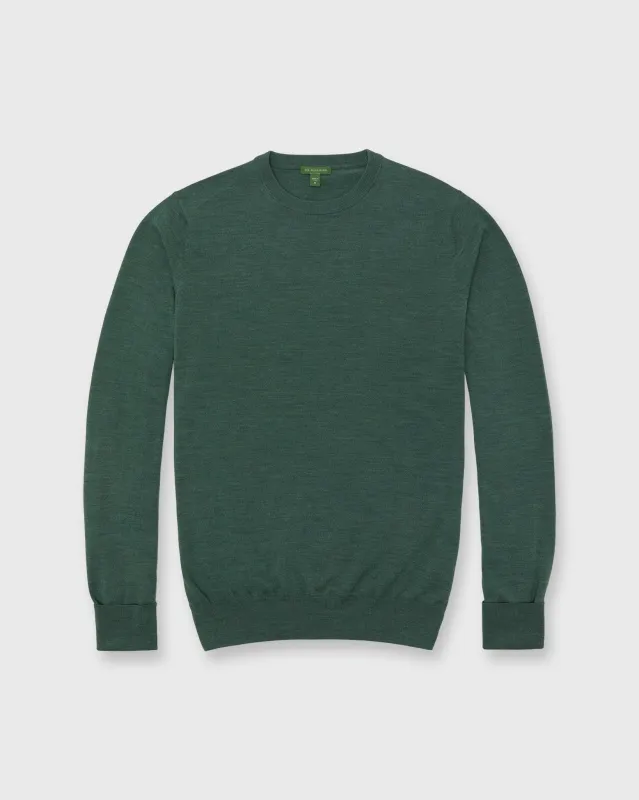 Fine-Gauge Crewneck Sweater in Lovat Escorial Wool sold by Mashburn