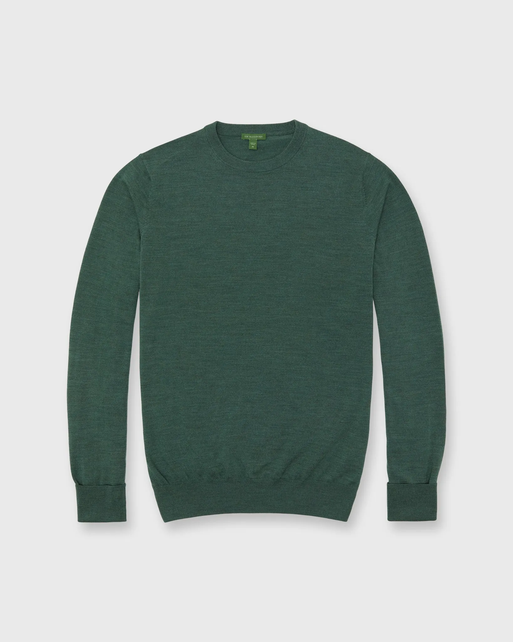 Fine-Gauge Crewneck Sweater in Lovat Escorial Wool sold by Mashburn
