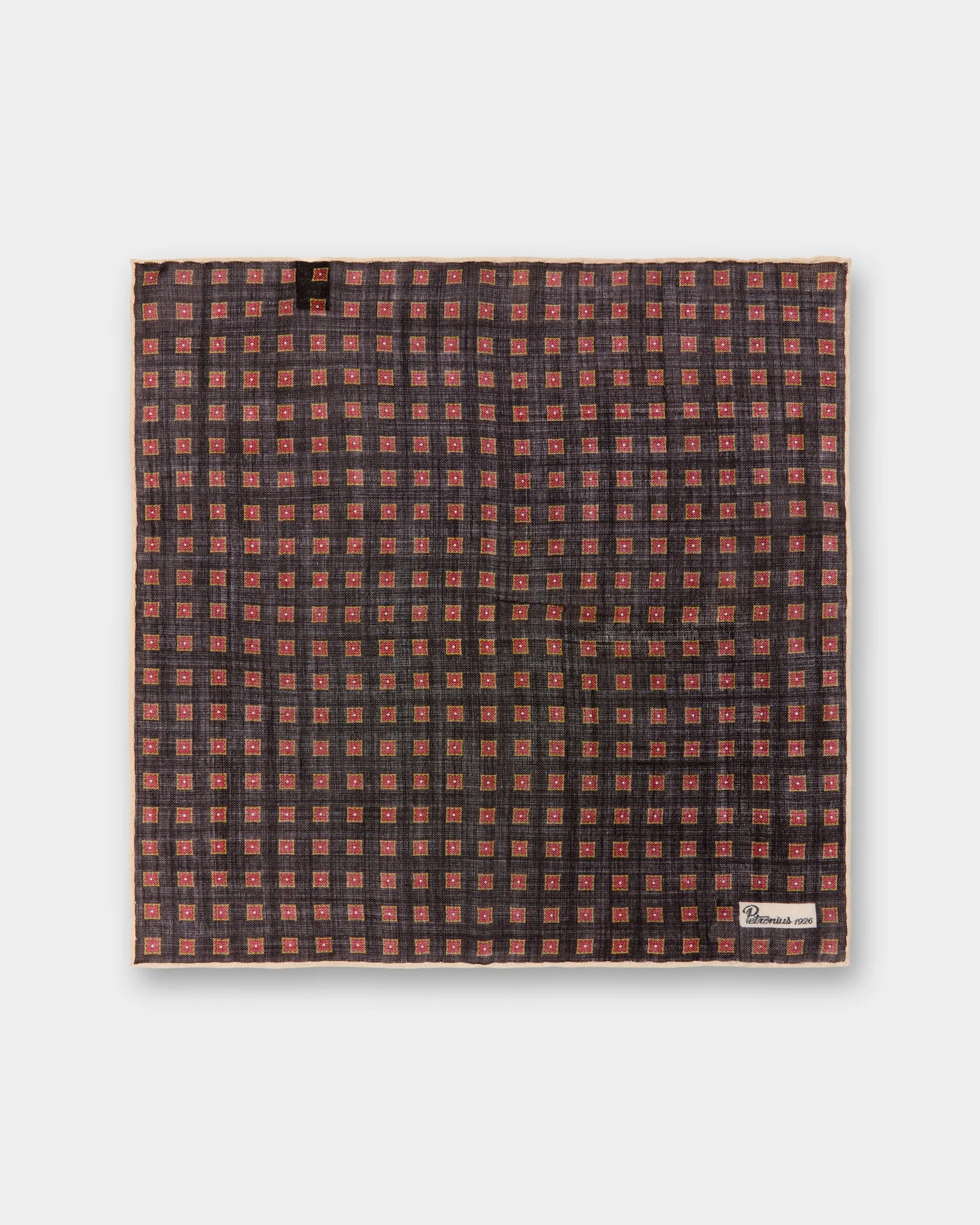 Wool/Silk Pocket Square in Brown/Orange/Scotch Square sold by Mashburn product image thumbnail 2