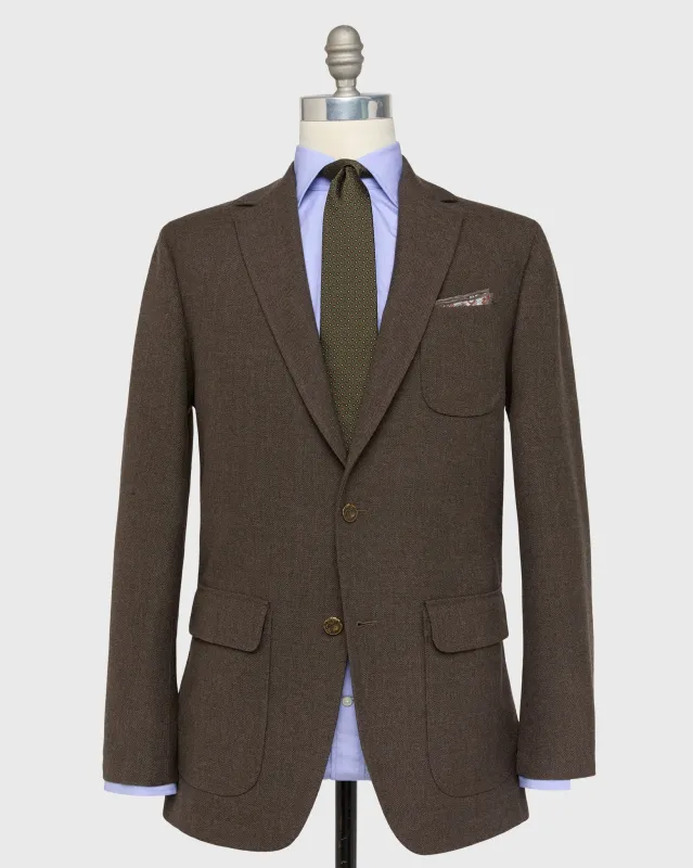 Ghost Blazer in Char Brown Country Cloth sold by Mashburn