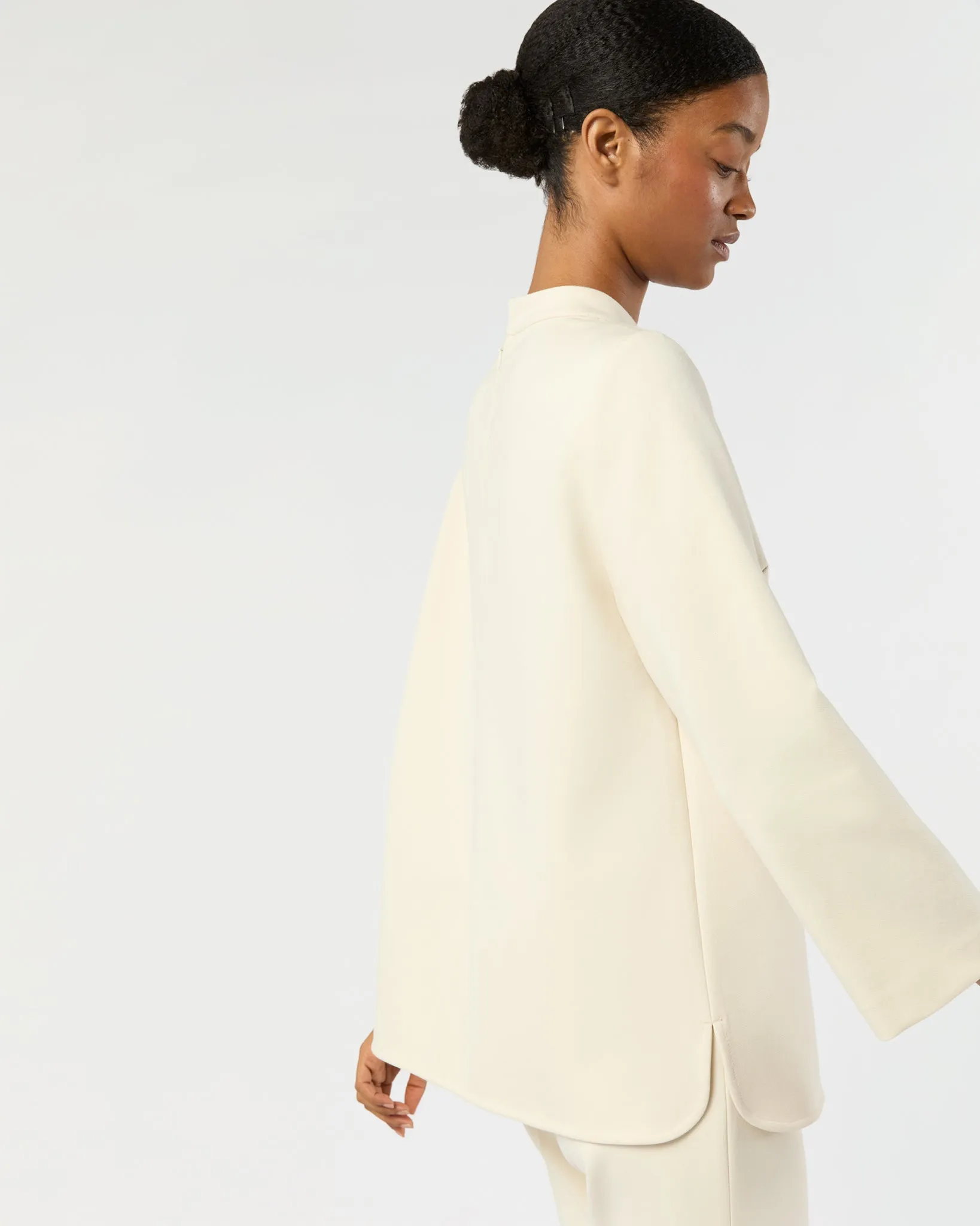 Samantha Top in Bisque Bi-Stretch Tricotine sold by Mashburn product image thumbnail 4