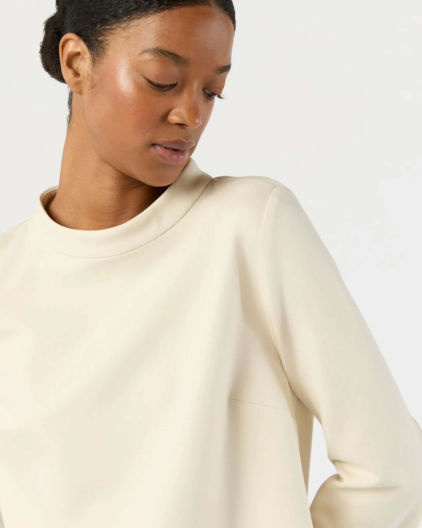 Samantha Top in Bisque Bi-Stretch Tricotine sold by Mashburn product image thumbnail 3