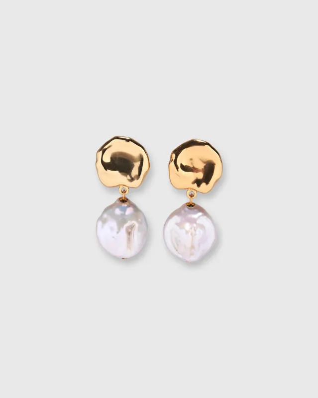 Coin Reflection Earrings in Gold/Pearl sold by Mashburn