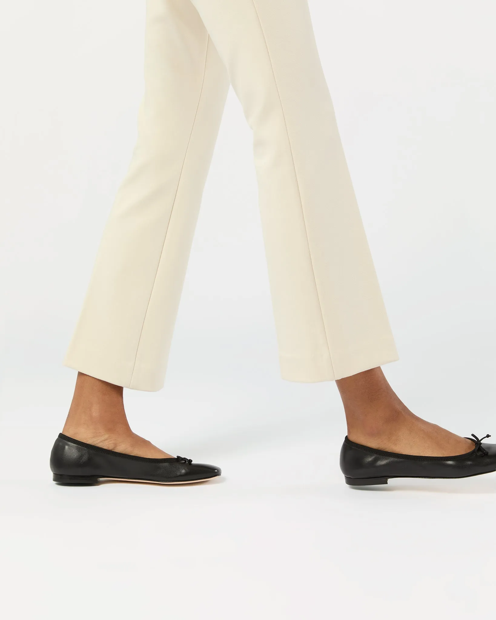 Faye Flare Cropped Pant in Bisque Bi-Stretch Tricotine sold by Mashburn product image thumbnail 4