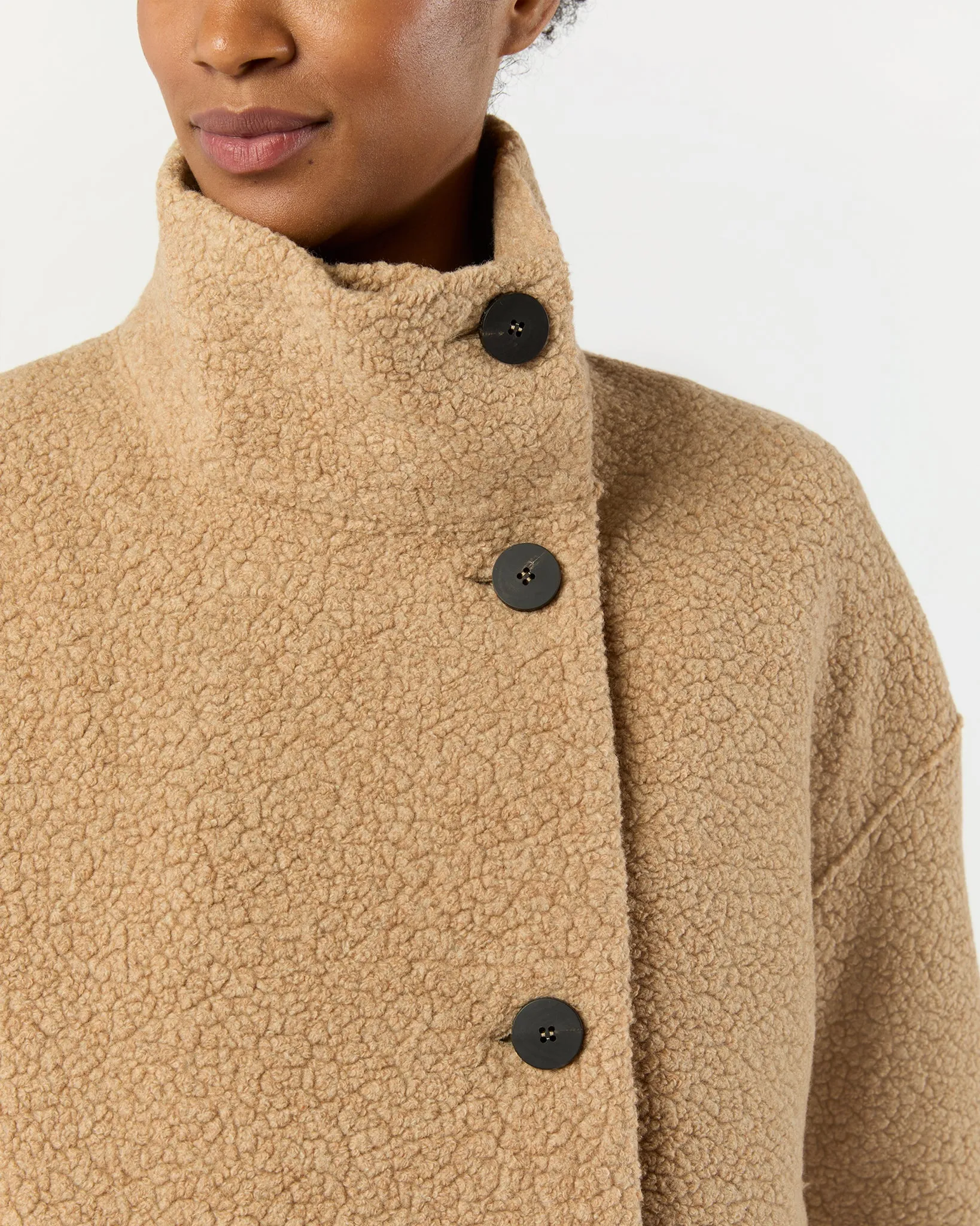 Cropped Funnel Jacket in Beige sold by Mashburn product image thumbnail 2