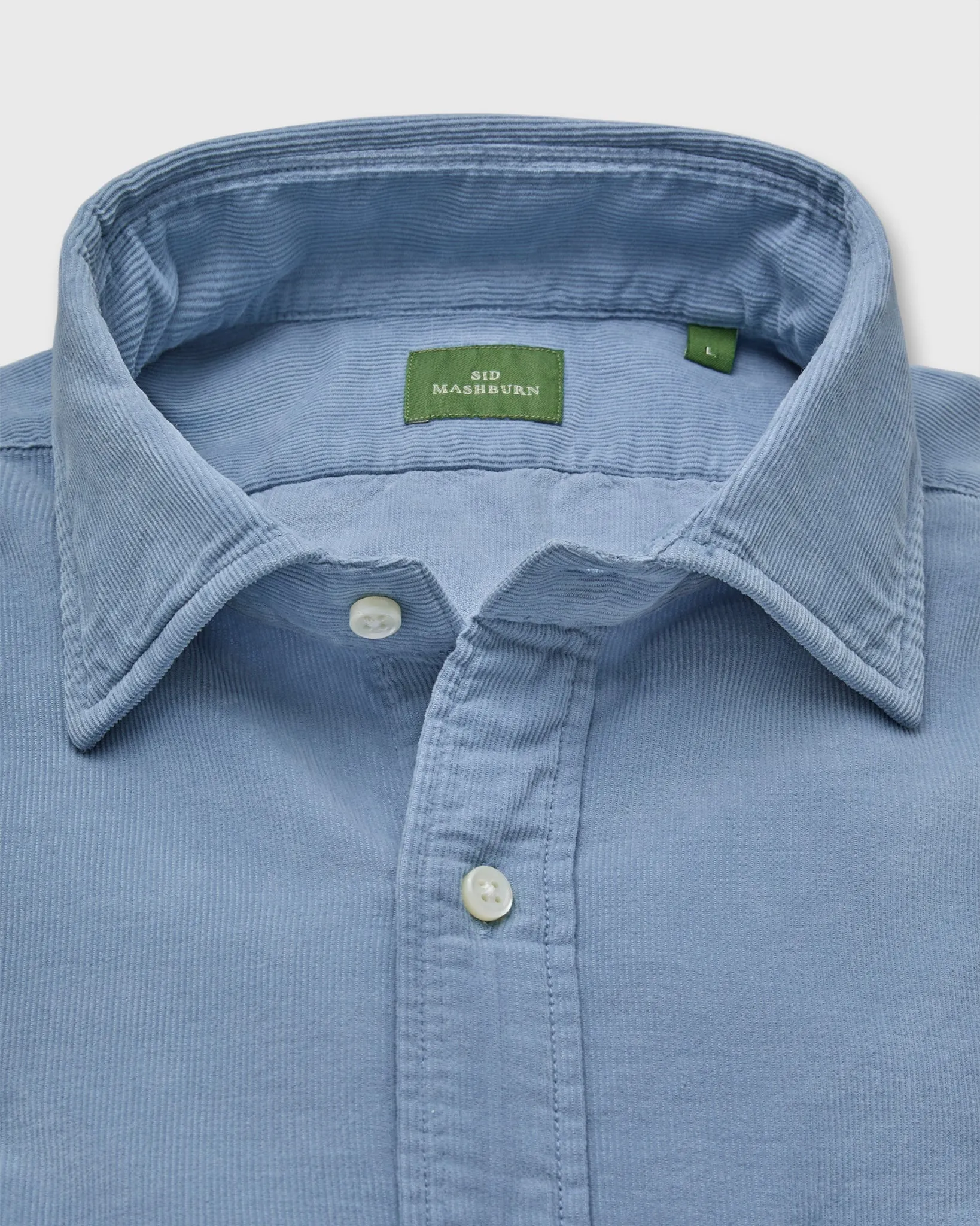 Spread Collar Sport Shirt in Glacier Corduroy sold by Mashburn product image thumbnail 2