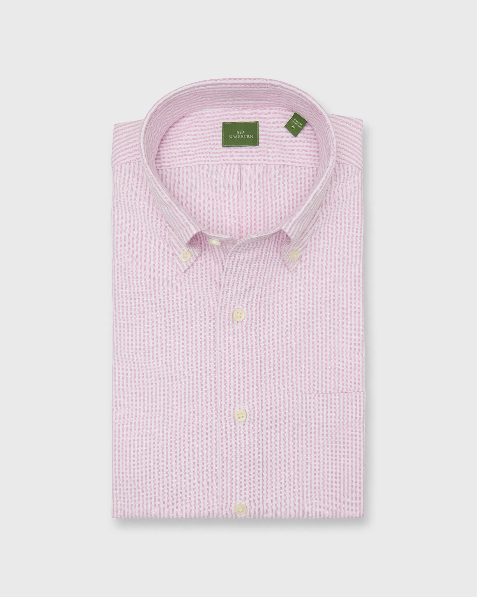 Button-Down Sport Shirt in Pink University Stripe Oxford sold by Mashburn