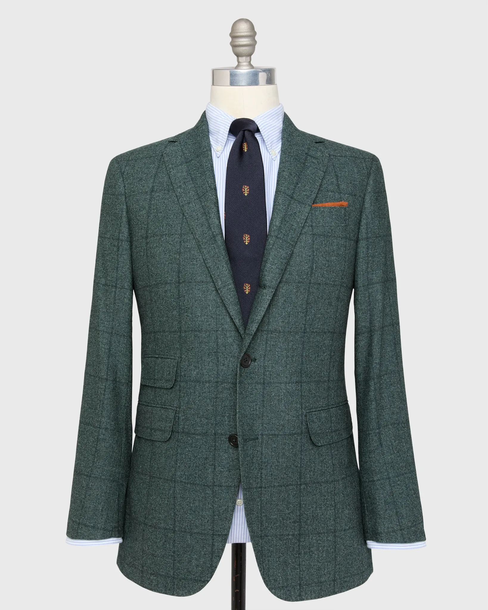 Virgil No. 2 Jacket in Spruce Windowpane Brushed Twill sold by Mashburn