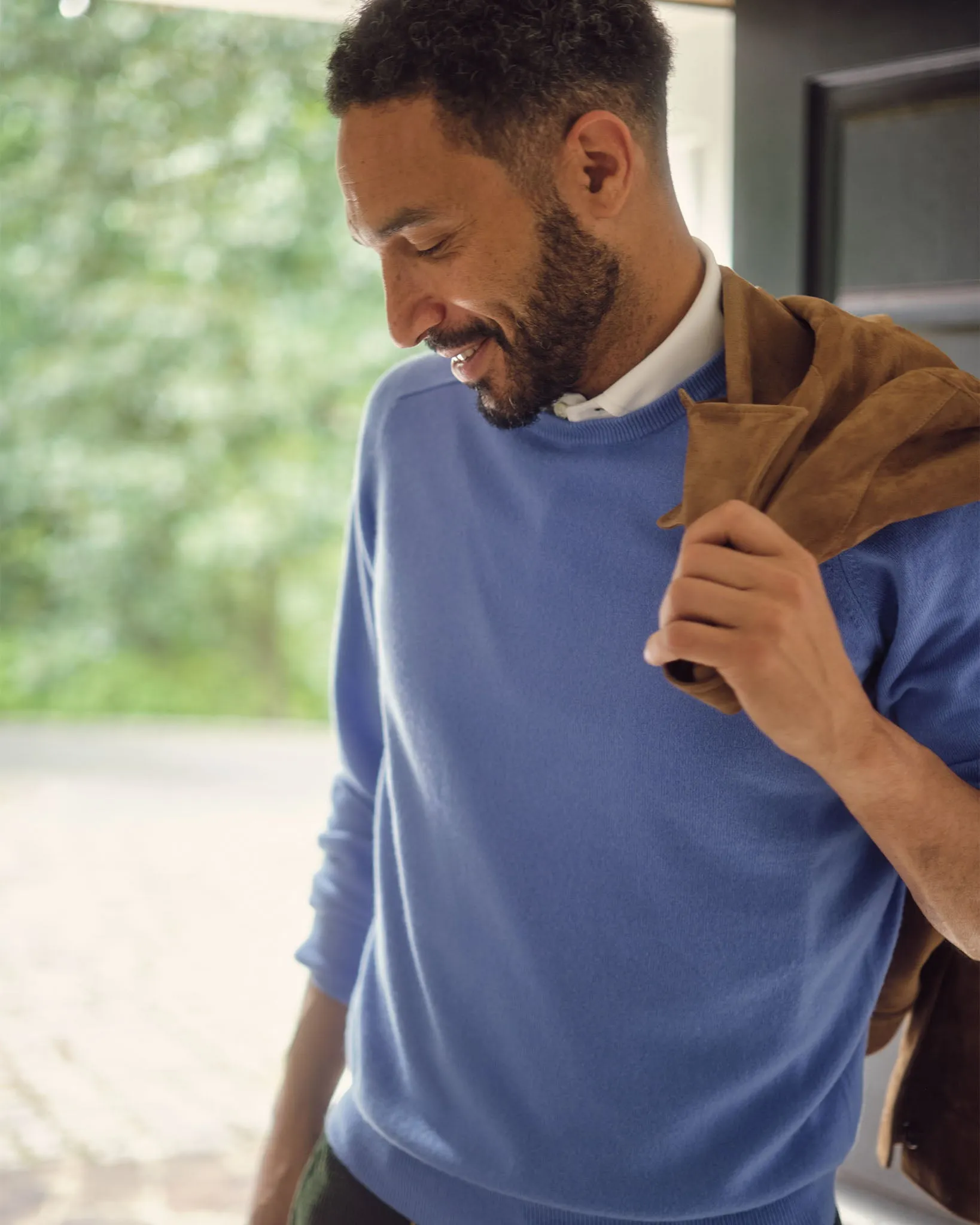 Classic Crewneck Sweater in Ocean Cashmere sold by Mashburn product image thumbnail 2