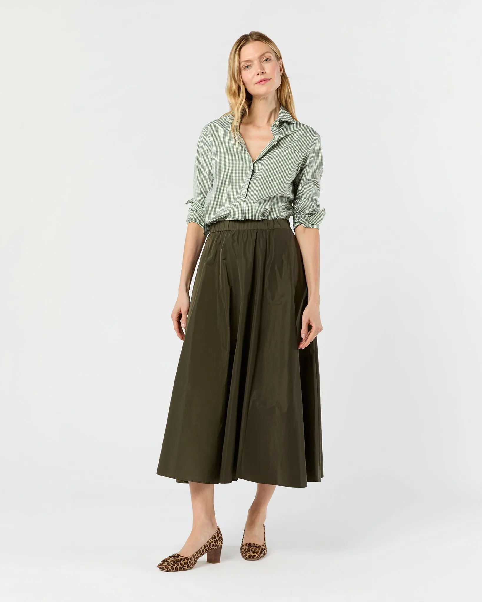 Mia Skirt in Military sold by Mashburn