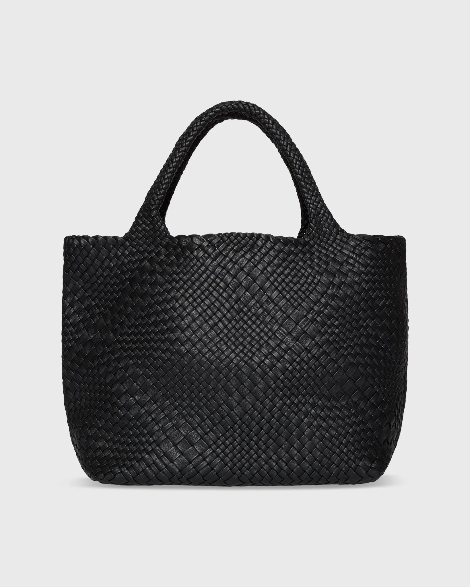Mallie Handwoven Tote in Black Leather sold by Mashburn