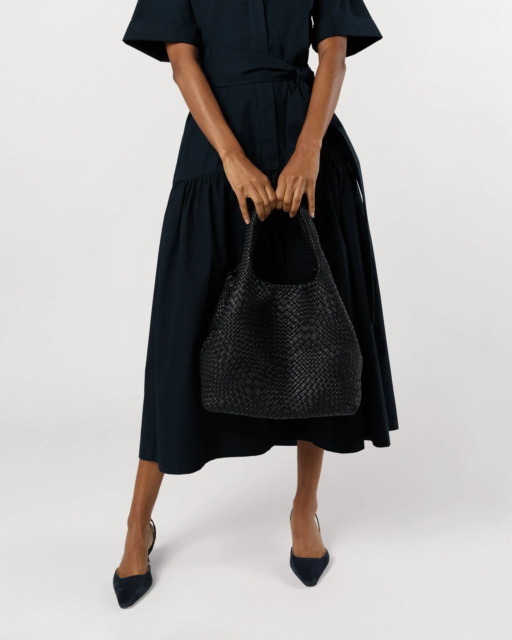 Mallie Handwoven Tote in Black Leather sold by Mashburn product image thumbnail 2