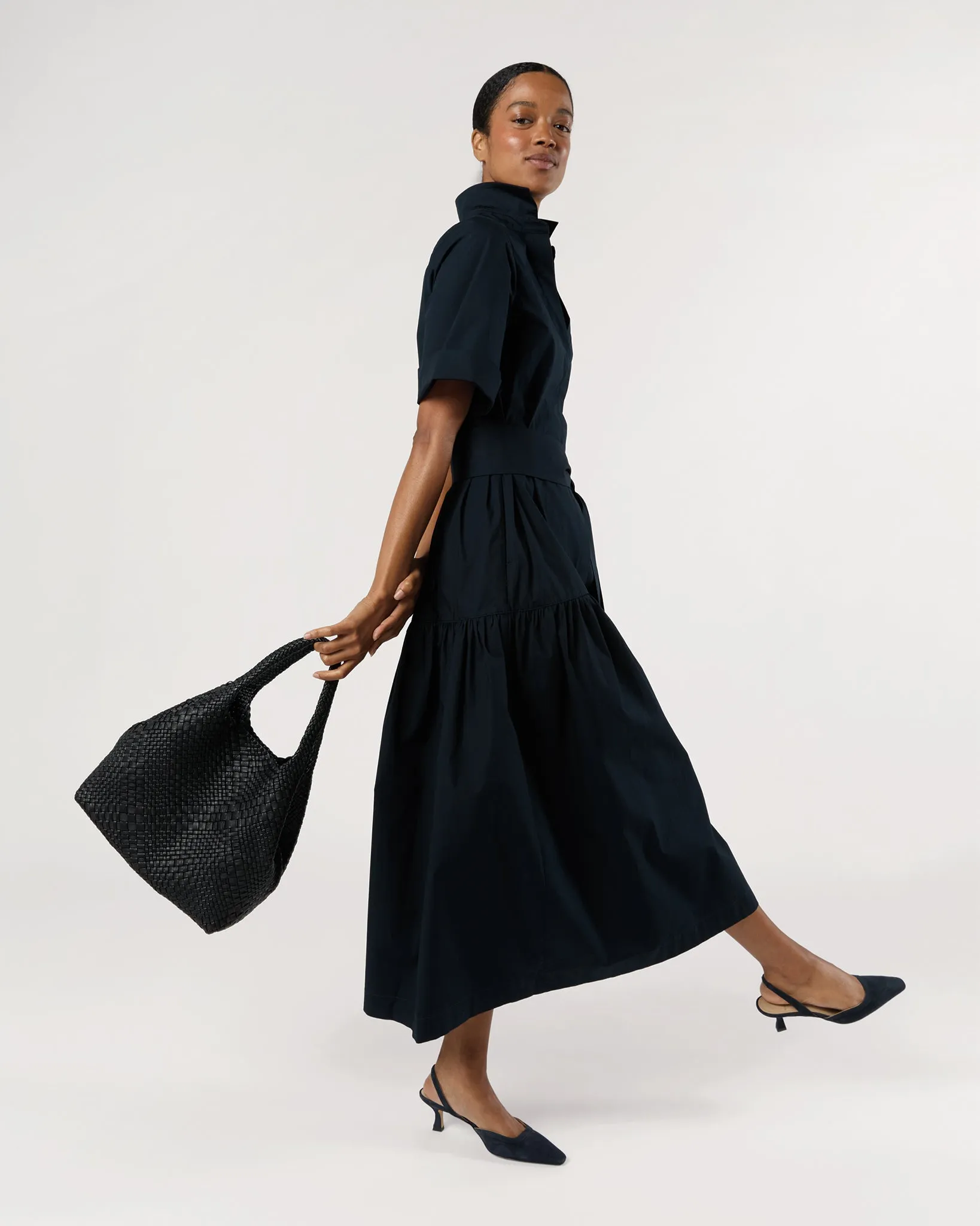 Mallie Handwoven Tote in Black Leather sold by Mashburn product image thumbnail 4