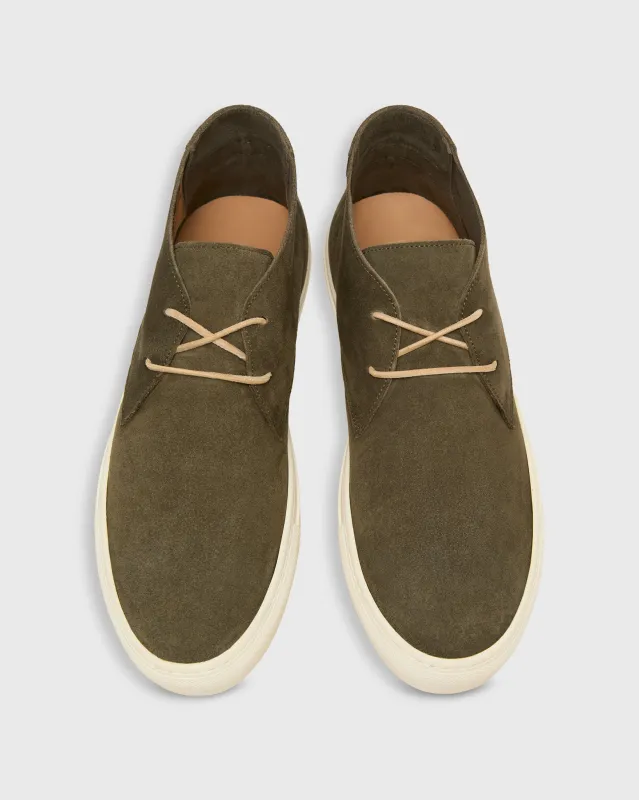 Chukka Lace-Up Sneaker in Olive Suede sold by Mashburn