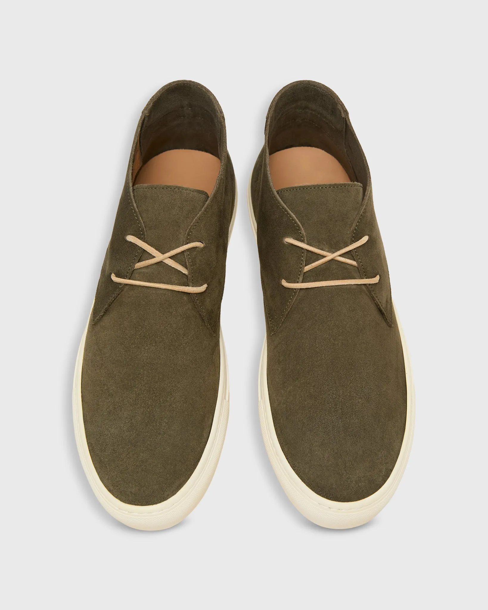 Chukka Lace-Up Sneaker in Olive Suede sold by Mashburn