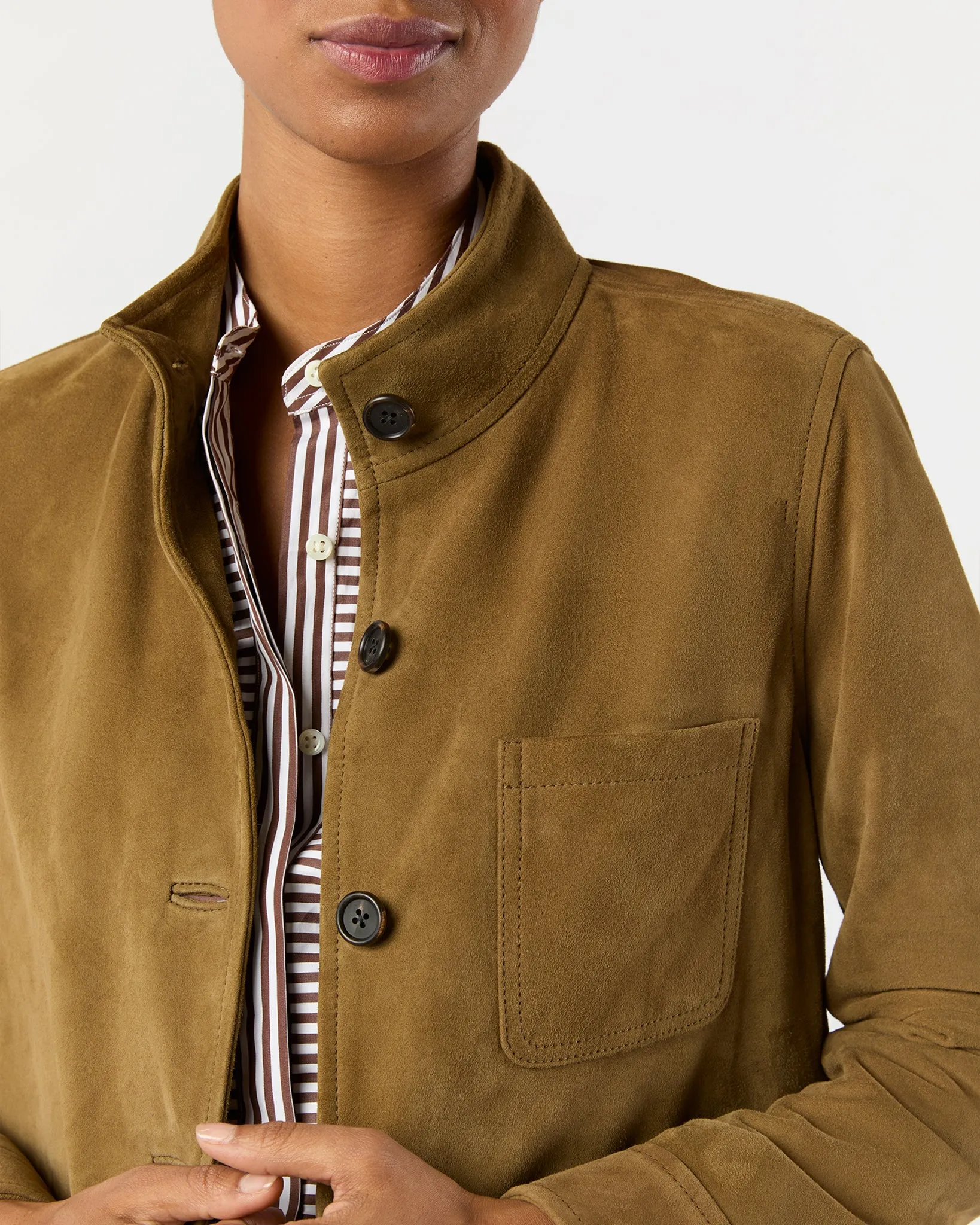 Chore Jacket in Hazel Goat Suede sold by Mashburn product image thumbnail 2