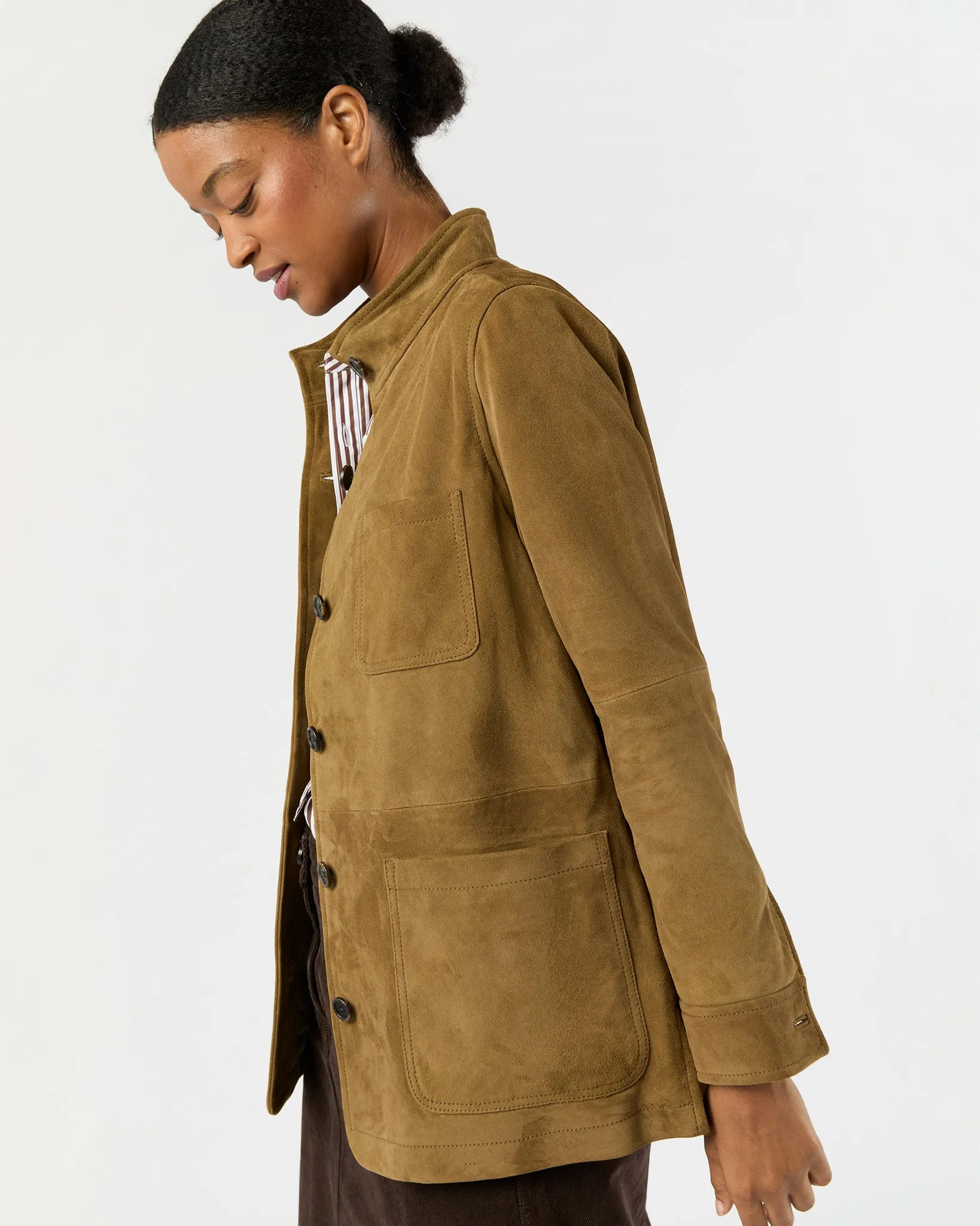 Chore Jacket in Hazel Goat Suede sold by Mashburn product image thumbnail 4