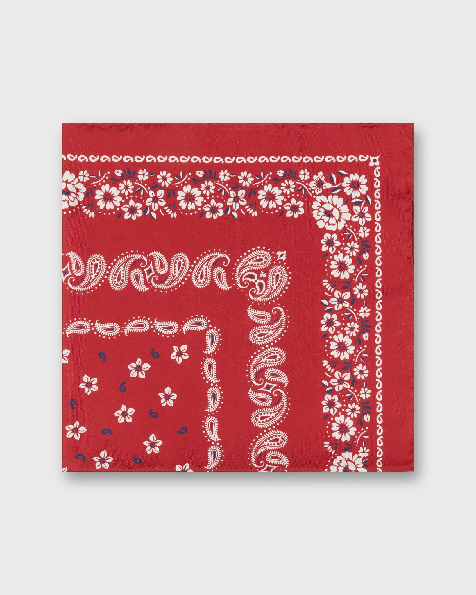 Medium Hand-Rolled Silk Scarf in Red Floral Paisley sold by Mashburn product image thumbnail 4