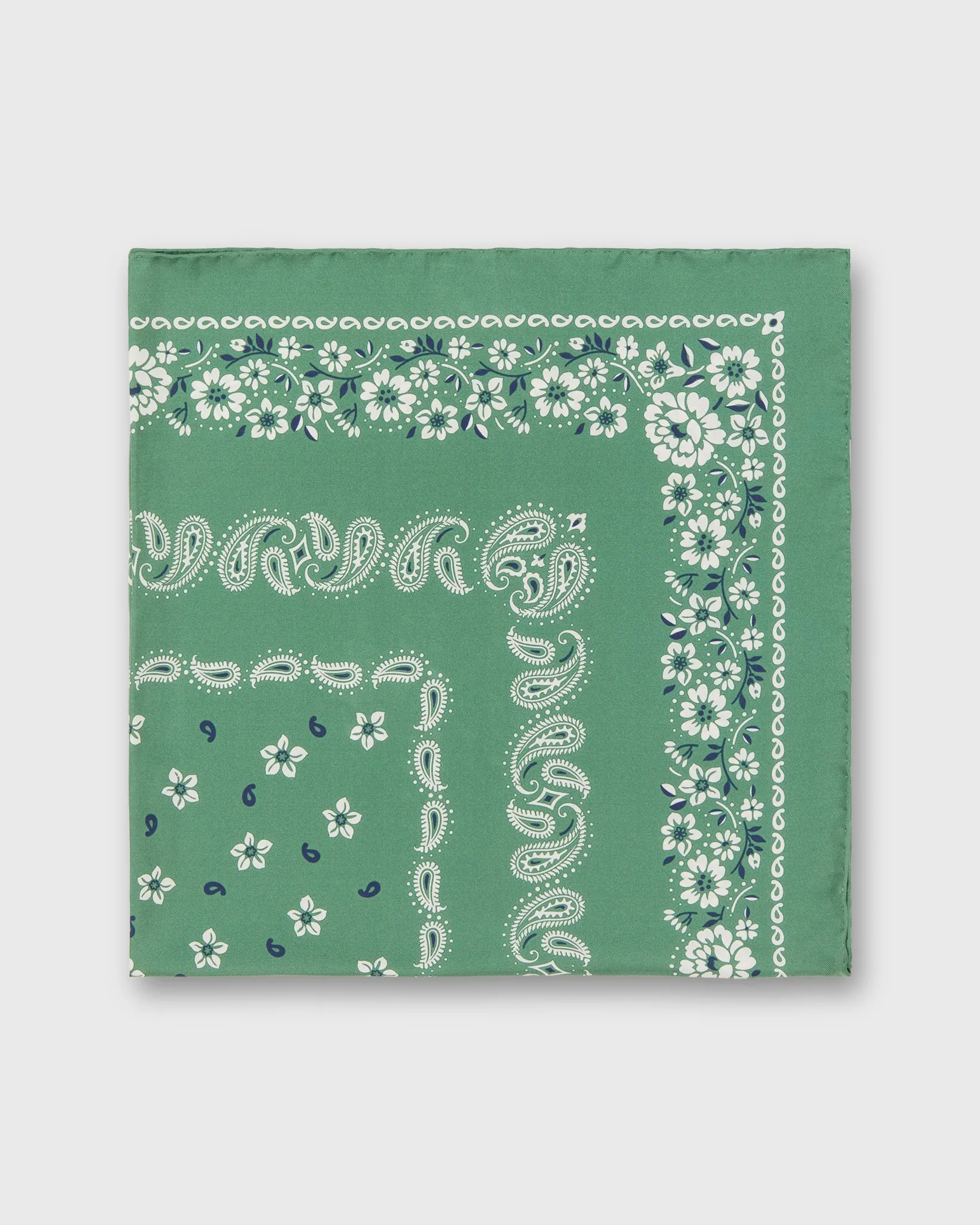 Medium Hand-Rolled Silk Scarf in Leaf Floral Paisley sold by Mashburn product image thumbnail 3