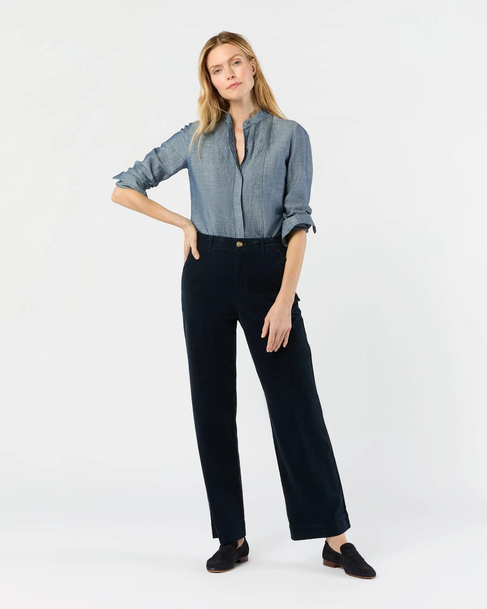 Alden Shirt in Indigo Cotolino Chambray sold by Mashburn product image thumbnail 3