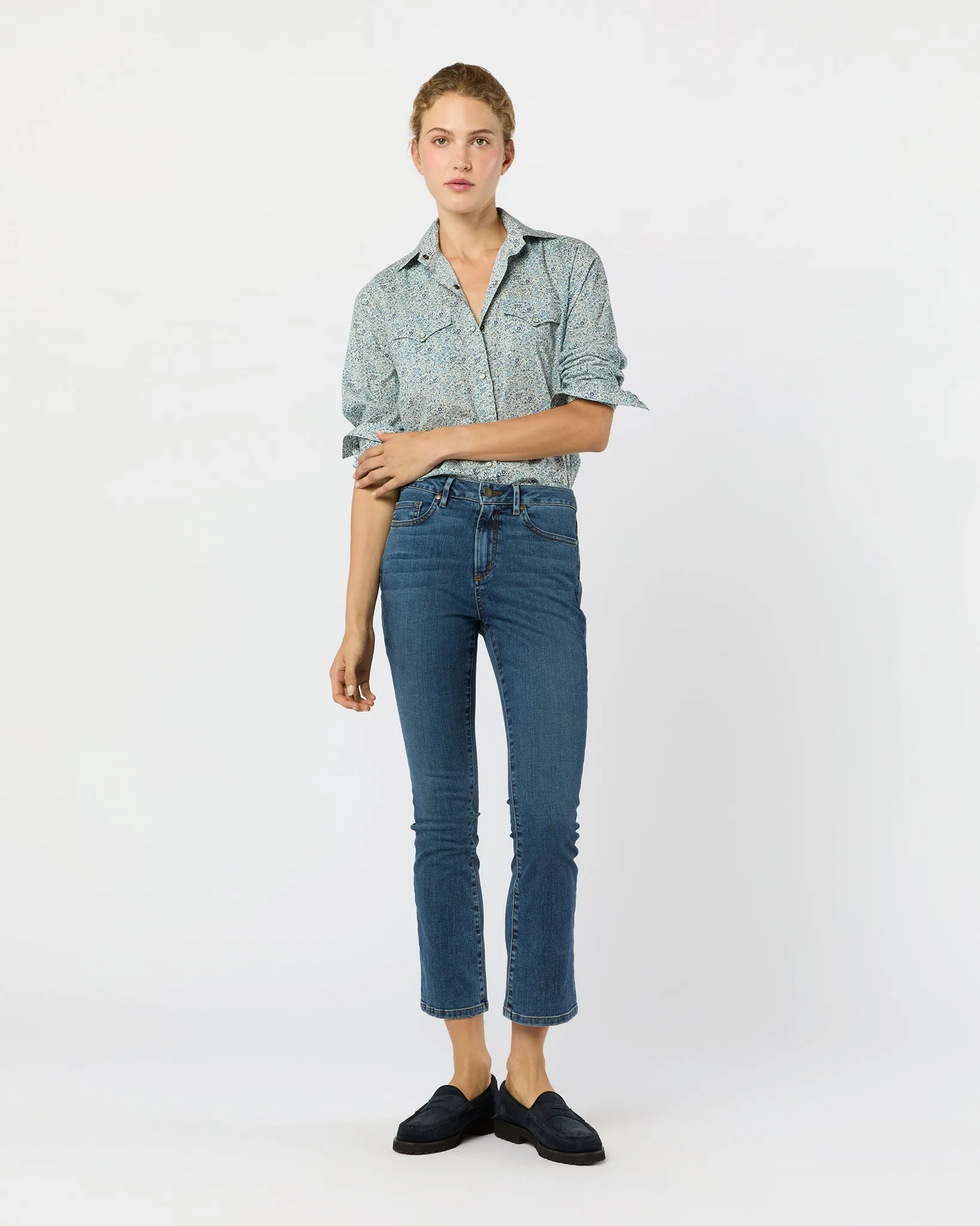 Western Shirt in Blue Katie & Millie Liberty Fabric sold by Mashburn product image thumbnail 2