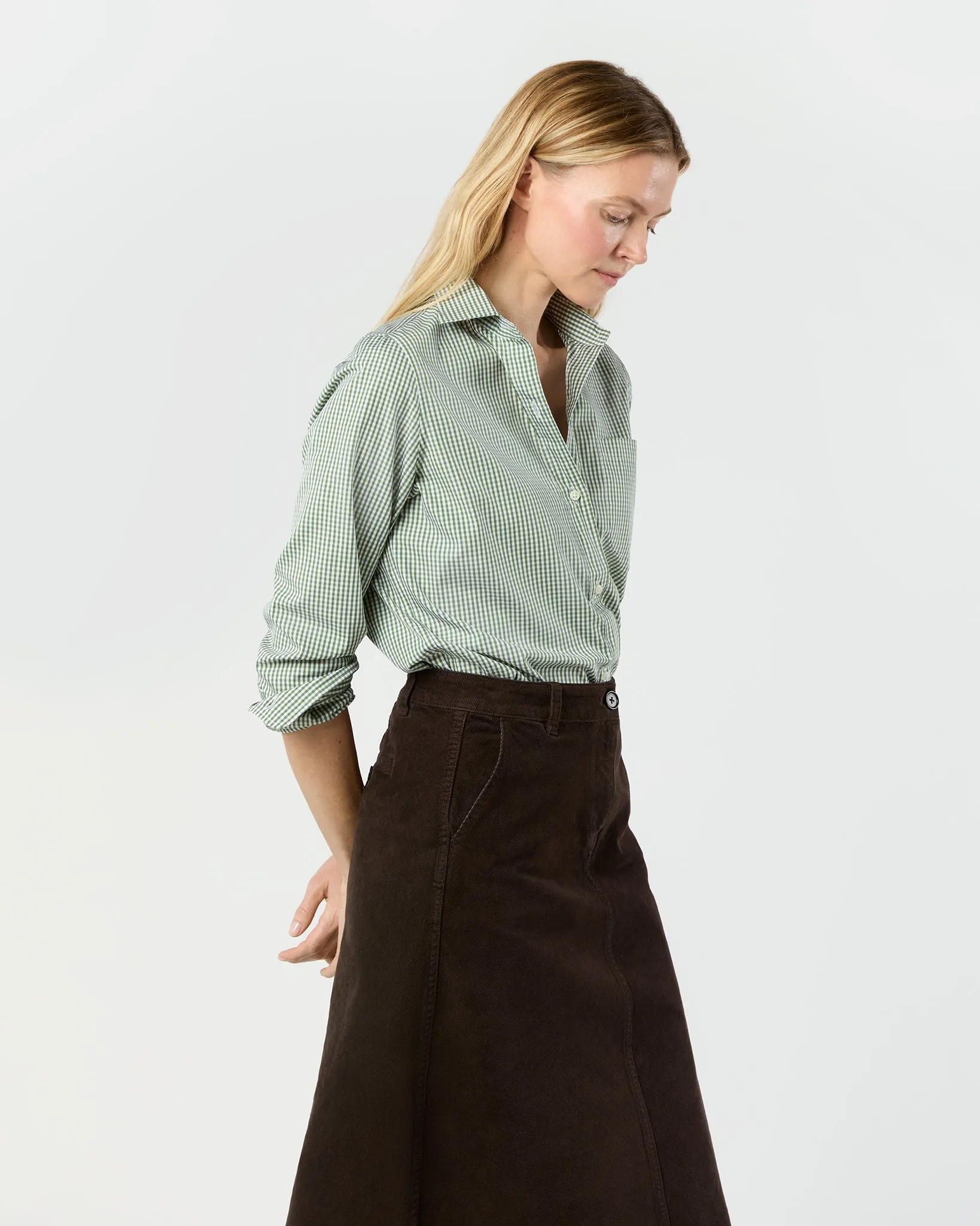 Sidney Shirt in Leaf Gingham Poplin sold by Mashburn product image thumbnail 5