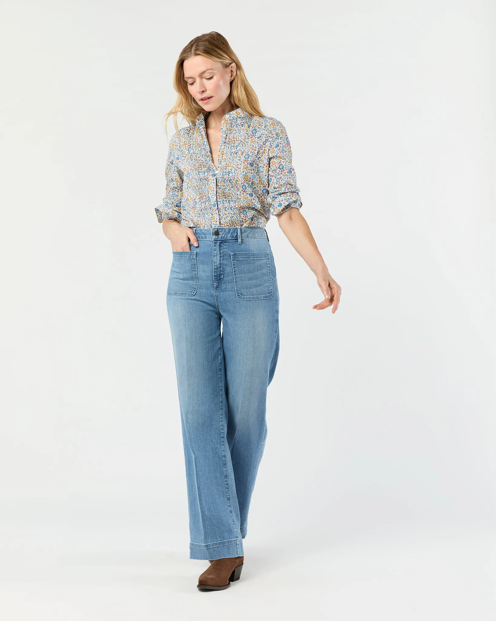 Alden Shirt in Blue/Gold D'Anjo Liberty Fabric sold by Mashburn product image thumbnail 3