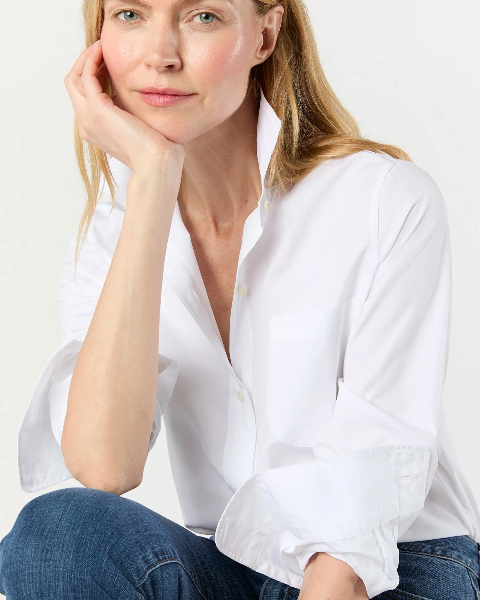 Sidney Shirt in White Poplin sold by Mashburn product image thumbnail 4