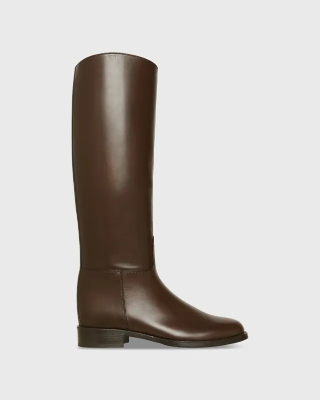 Pull-On Riding Boot in Dark Brown Leather sold by Mashburn