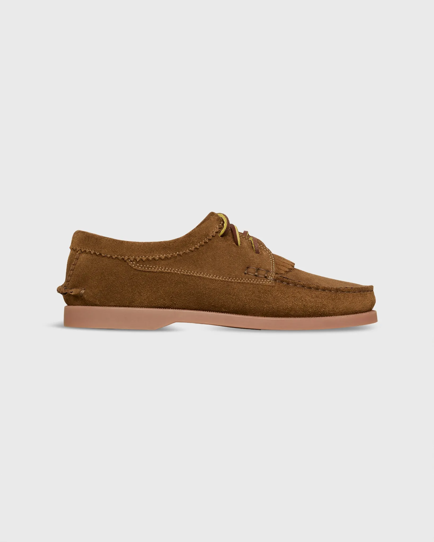 Kilt Chukka Moccasin in Chestnut Suede sold by Mashburn