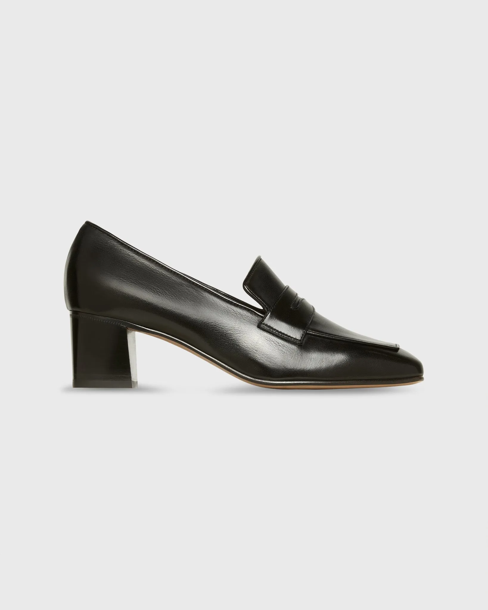 Loafer Heel in Black Leather sold by Mashburn